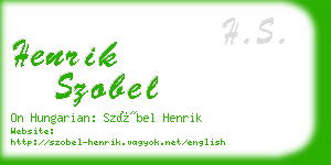 henrik szobel business card